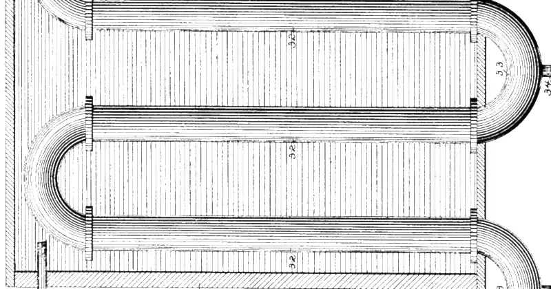 Rysunek Samuela H. Spanglera z 1889 roku przedstawiający aparat do destylacji drewna